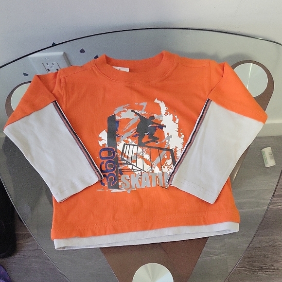 Orange Skating Graphic Kids Shirt - Picture 4 of 6